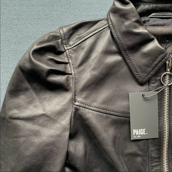 PAIGE Temecula Jacket, Black Leather, Size S, NWT - Picture 5 of 7